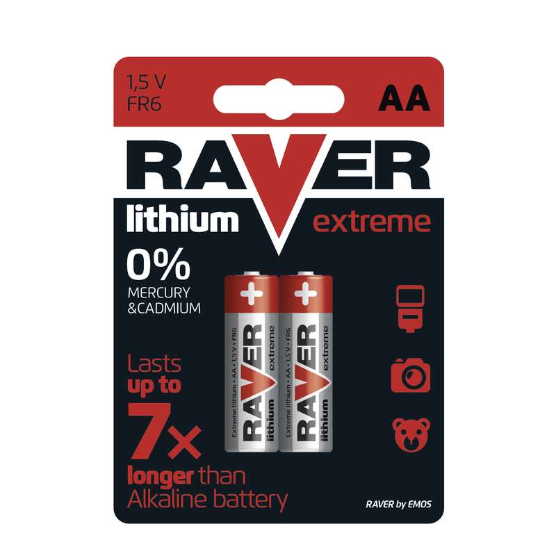 Baterie AA - RAVER FR6, lithiová - 2 ks